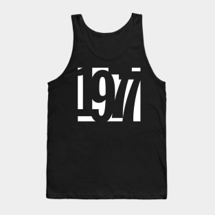 1977 Funky Overlapping Reverse Numbers for Dark Backgrounds Tank Top